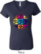 Ladies Yoga Shirt Pop Art Om V-neck Tee T-Shirt