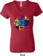 Ladies Yoga Shirt Pop Art Om V-neck Tee T-Shirt