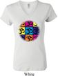 Ladies Yoga Shirt Pop Art Om V-neck Tee T-Shirt