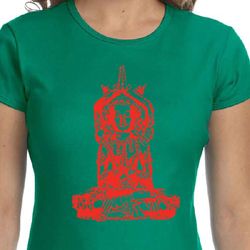 Ladies Yoga Shirt Red Tara Crewneck Tee T-Shirt