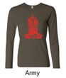 Ladies Yoga Shirt Red Tara Long Sleeve Tee T-Shirt