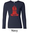 Ladies Yoga Shirt Red Tara Long Sleeve Tee T-Shirt