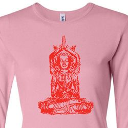 Ladies Yoga Shirt Red Tara Long Sleeve Tee T-Shirt