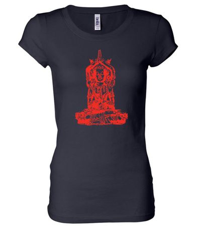 Ladies Yoga Shirt Red Tara Longer Length Tee T-Shirt