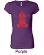 Ladies Yoga Shirt Red Tara Longer Length Tee T-Shirt