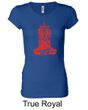 Ladies Yoga Shirt Red Tara Longer Length Tee T-Shirt