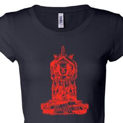 Ladies Yoga Shirt Red Tara Longer Length Tee T-Shirt