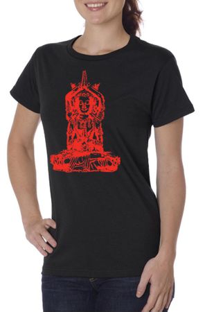 Ladies Yoga Shirt Red Tara Organic Tee T-Shirt