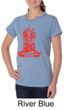 Ladies Yoga Shirt Red Tara Organic Tee T-Shirt