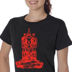 Ladies Yoga Shirt Red Tara Organic Tee T-Shirt