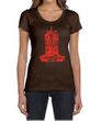 Ladies Yoga Shirt Red Tara Scoop Neck Tee T-Shirt