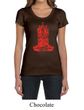 Ladies Yoga Shirt Red Tara Scoop Neck Tee T-Shirt