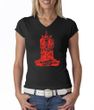 Ladies Yoga Shirt Red Tara V-neck Tee T-Shirt