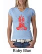 Ladies Yoga Shirt Red Tara V-neck Tee T-Shirt