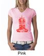 Ladies Yoga Shirt Red Tara V-neck Tee T-Shirt