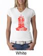 Ladies Yoga Shirt Red Tara V-neck Tee T-Shirt