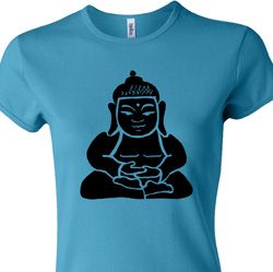Ladies Yoga Shirt Shadow Buddha Crewneck Tee T-Shirt
