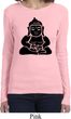 Ladies Yoga Shirt Shadow Buddha Long Sleeve Tee T-Shirt