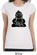 Ladies Yoga Shirt Shadow Buddha Longer Length Tee T-Shirt