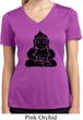 Ladies Yoga Shirt Shadow Buddha Moisture Wicking V-neck Tee T-Shirt