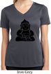 Ladies Yoga Shirt Shadow Buddha Moisture Wicking V-neck Tee T-Shirt