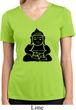 Ladies Yoga Shirt Shadow Buddha Moisture Wicking V-neck Tee T-Shirt