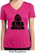 Ladies Yoga Shirt Shadow Buddha Moisture Wicking V-neck Tee T-Shirt