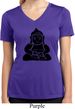 Ladies Yoga Shirt Shadow Buddha Moisture Wicking V-neck Tee T-Shirt