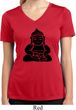 Ladies Yoga Shirt Shadow Buddha Moisture Wicking V-neck Tee T-Shirt