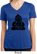 Ladies Yoga Shirt Shadow Buddha Moisture Wicking V-neck Tee T-Shirt