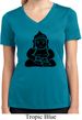 Ladies Yoga Shirt Shadow Buddha Moisture Wicking V-neck Tee T-Shirt