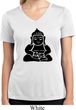 Ladies Yoga Shirt Shadow Buddha Moisture Wicking V-neck Tee T-Shirt