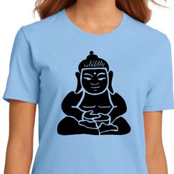 Ladies Yoga Shirt Shadow Buddha Organic Tee T-Shirt