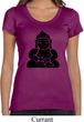 Ladies Yoga Shirt Shadow Buddha Scoop Neck Tee T-Shirt