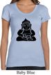 Ladies Yoga Shirt Shadow Buddha Scoop Neck Tee T-Shirt
