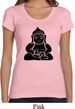 Ladies Yoga Shirt Shadow Buddha Scoop Neck Tee T-Shirt