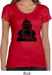 Ladies Yoga Shirt Shadow Buddha Scoop Neck Tee T-Shirt