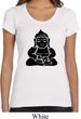 Ladies Yoga Shirt Shadow Buddha Scoop Neck Tee T-Shirt