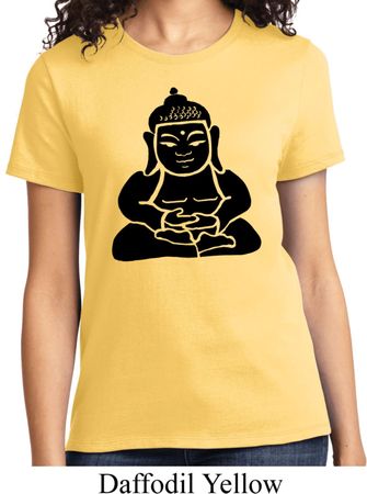 Ladies Yoga Shirt Shadow Buddha Tee T-Shirt