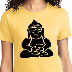 Ladies Yoga Shirt Shadow Buddha Tee T-Shirt
