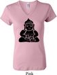 Ladies Yoga Shirt Shadow Buddha V-neck Tee T-Shirt