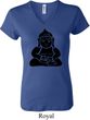 Ladies Yoga Shirt Shadow Buddha V-neck Tee T-Shirt