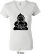 Ladies Yoga Shirt Shadow Buddha V-neck Tee T-Shirt