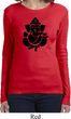 Ladies Yoga Shirt Shadow Ganesha Long Sleeve Tee T-Shirt