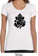 Ladies Yoga Shirt Shadow Ganesha Scoop Neck Tee T-Shirt