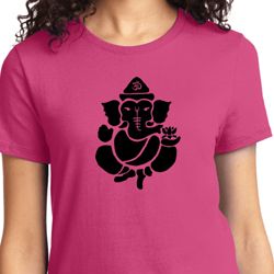 Ladies Yoga Shirt Shadow Ganesha Tee T-Shirt