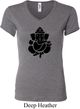 Ladies Yoga Shirt Shadow Ganesha V-neck Tee T-Shirt