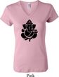 Ladies Yoga Shirt Shadow Ganesha V-neck Tee T-Shirt