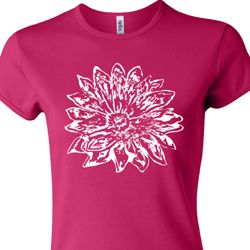 Ladies Yoga Shirt Sketch Lotus Crewneck Tee T-Shirt Ladies Yoga Shirt Sketch Lotus Crewneck Tee T-Shirt