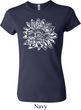 Ladies Yoga Shirt Sketch Lotus Crewneck Tee T-Shirt